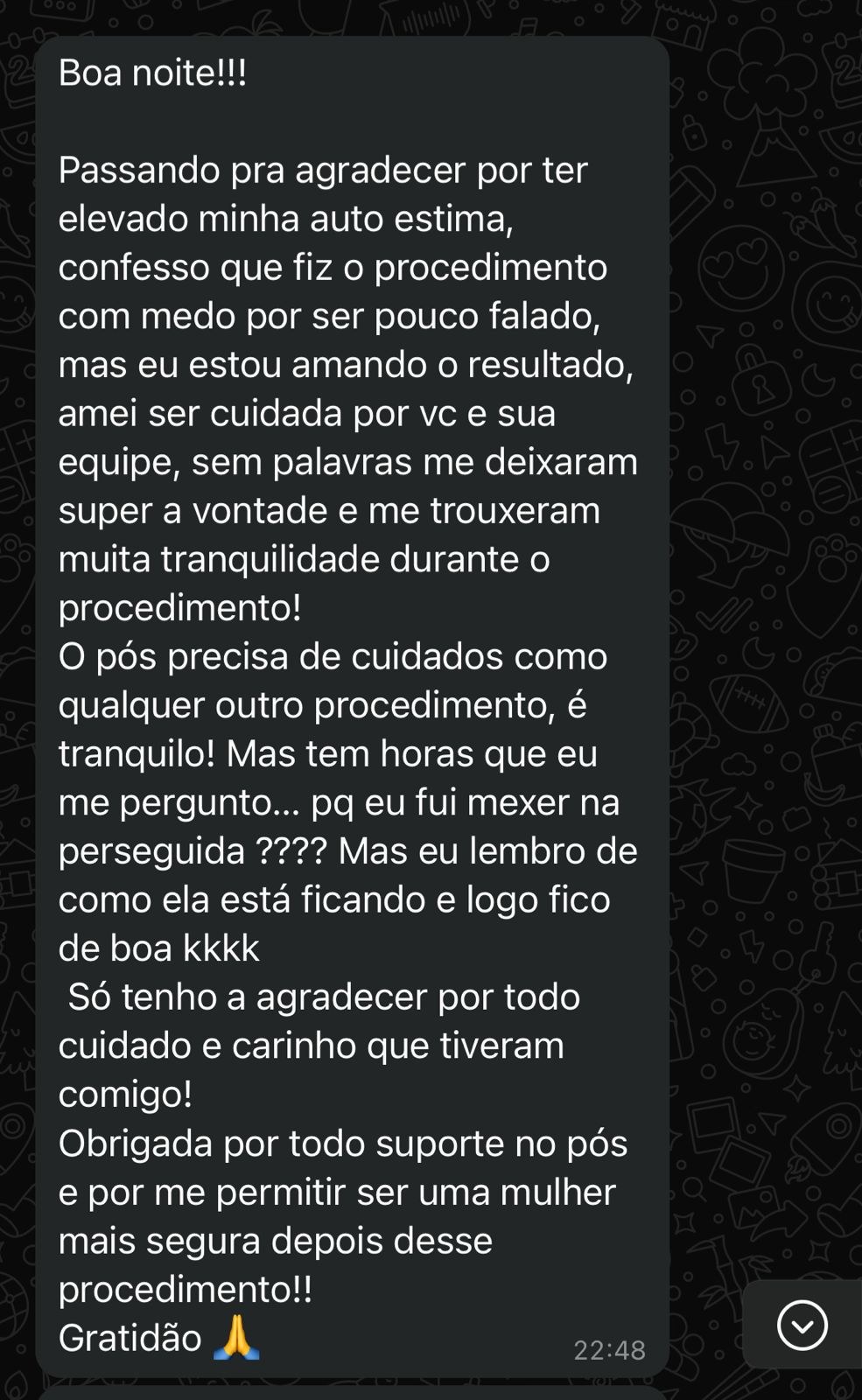 Print do depoimento 11 enviado por paciente