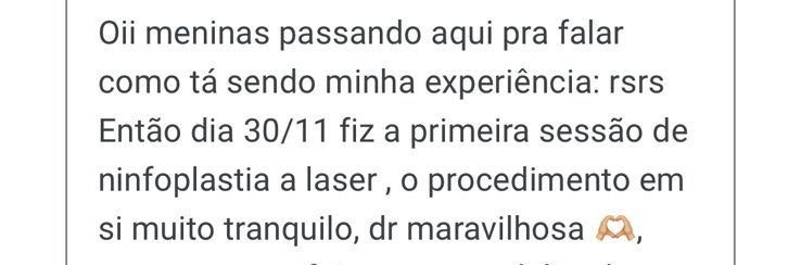 Print do depoimento 1 enviado por paciente